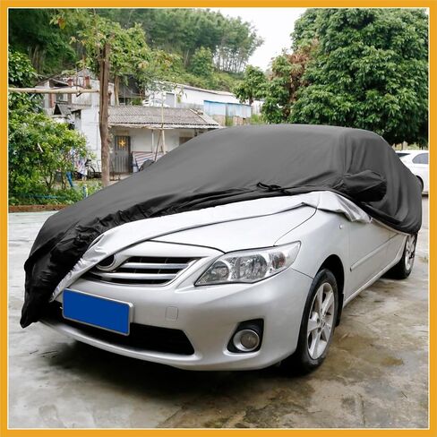 Car Cover Waterproof All Weather for Car, Full Car Cover Rain Sun Protection Universal Fit for Sedan 178''-185'' Replacement in Saudi Arabia