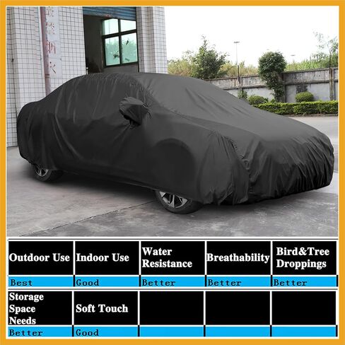Car Cover Waterproof All Weather for Car, Full Car Cover Rain Sun Protection Universal Fit for Sedan 178''-185'' Replacement in Saudi Arabia