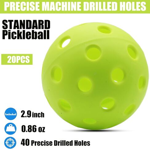 Magicorange Pickleball Balls, 20 Pack USAPA Approved Indoor Pickleballs, High Elasticity & Durable Pickle Balls in Kuwait