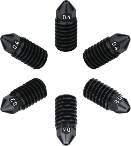 2pcs 0.2mm for Bambu Nozzles,Upgrade 500℃ High Temperature Wear-Ristant Removable Brass Hardened Steel Nozzle for Bambu Lab A1 Mini 3D Printer Hotend in Saudi Arabia