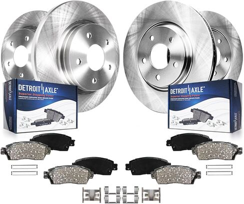 Detroit Axle - Brake Kit for 4WD 5-Lug 2000-2003 Ford F-150 Brake Disc Rotors and Ceramic Brakes Pads 2001 2002 Front and Rear Replacement in Saudi Arabia