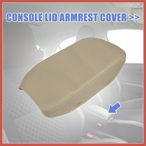 ACROPIX Car Center Console Lid Armrest Seat Box Cover Protector Replacement Microfiber Leather for Toyota Camry 2007-2011 Beige Car Parts in Saudi Arabia