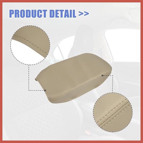 ACROPIX Car Center Console Lid Armrest Seat Box Cover Protector Replacement Microfiber Leather for Toyota Camry 2007-2011 Beige Car Parts in Saudi Arabia
