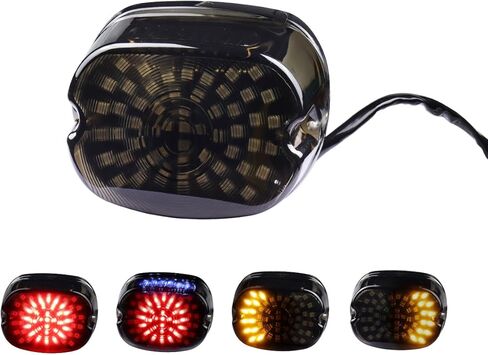 دراجة نارية LED ذيل ضوء المدخن المصابيح الخلفية الخلفية الأضواء الجري المتوافقة مع هارلي سبورتس جولة Dyna Road King Electra Glide Bob in Kuwait