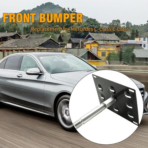 License Plate Holder Front Bumper, No Drill Front Bumper Tow Hook License Plate Mounting Bracket, Replacement for Mercedes C-Class E-Class S-Class CLA-Class in Saudi Arabia
