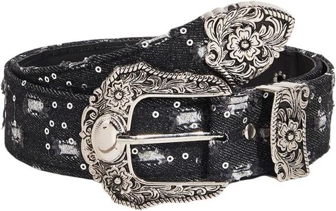 Women Bling Rhinestone Belt Y2k Vintage Punk Goth Embossed Buckle Cowgirl Cowboy Western Star Belt Jeans Accessories in Saudi Arabia