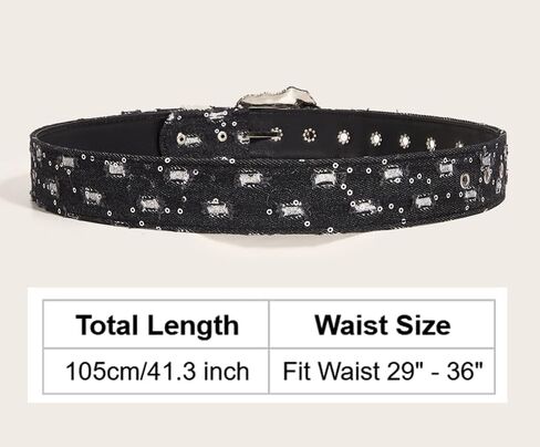 Women Bling Rhinestone Belt Y2k Vintage Punk Goth Embossed Buckle Cowgirl Cowboy Western Star Belt Jeans Accessories in Saudi Arabia