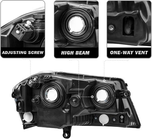 Headlight Assembly Fit for 2008-2014 Dodge Avenger Driver and Passenger Side Black Housing with Amber Reflector in Kuwait