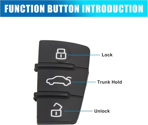 uxcell Car Key Remote Control 3 Button Rubber Pad Cover for Audi A4 A6 Q5 Q7 in Saudi Arabia
