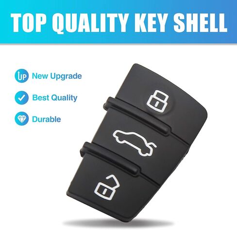 uxcell Car Key Remote Control 3 Button Rubber Pad Cover for Audi A4 A6 Q5 Q7 in Saudi Arabia