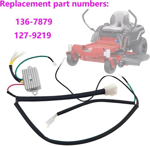 136-7879 Voltage Regulator with Harness,Compatible with Exmark Quest Radius E/S Series and Toro TimeCutter/Titan/Z-Master,Replace 127-9219 in Saudi Arabia