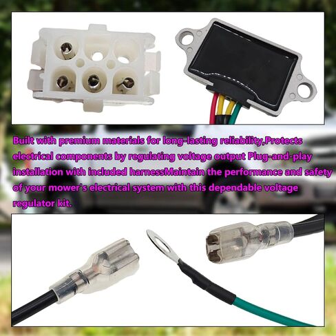 136-7879 Voltage Regulator with Harness,Compatible with Exmark Quest Radius E/S Series and Toro TimeCutter/Titan/Z-Master,Replace 127-9219 in Saudi Arabia