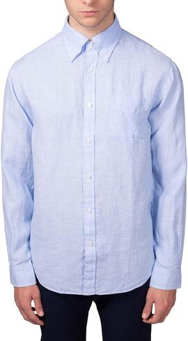 Brooks Brothers Men All Linen the Polo Long Sleeve Shirt الأصلي ، (الولايات المتحدة ، Alpha ، X-Large ، العادية ، العادية ، 200032 White) in Kuwait