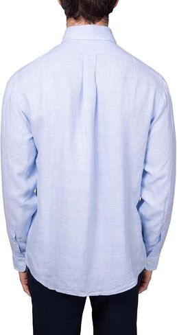 Brooks Brothers Men All Linen the Polo Long Sleeve Shirt الأصلي ، (الولايات المتحدة ، Alpha ، X-Large ، العادية ، العادية ، 200032 White) in Kuwait