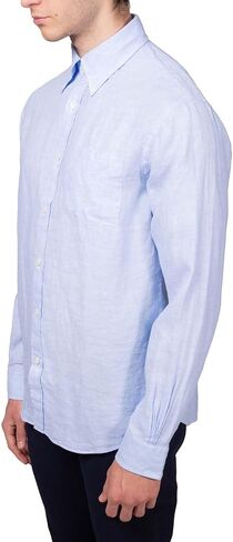 Brooks Brothers Men All Linen the Polo Long Sleeve Shirt الأصلي ، (الولايات المتحدة ، Alpha ، X-Large ، العادية ، العادية ، 200032 White) in Kuwait