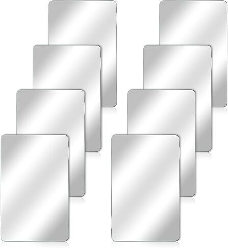 Bewudy 8 Pcs Acrylic Mirrors for Wall, 6 x 4 Inch Self-Adhesive Small Mirror for Walls Rectangular Wall Mirror Sheet for Bathroom, Bedroom, Living Room, Home Gym Door in Saudi Arabia
