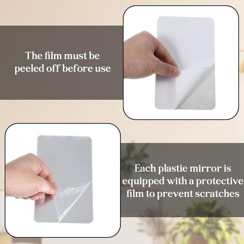 Bewudy 8 Pcs Acrylic Mirrors for Wall, 6 x 4 Inch Self-Adhesive Small Mirror for Walls Rectangular Wall Mirror Sheet for Bathroom, Bedroom, Living Room, Home Gym Door in Saudi Arabia