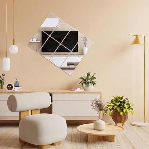 Bewudy 8 Pcs Acrylic Mirrors for Wall, 6 x 4 Inch Self-Adhesive Small Mirror for Walls Rectangular Wall Mirror Sheet for Bathroom, Bedroom, Living Room, Home Gym Door in Saudi Arabia