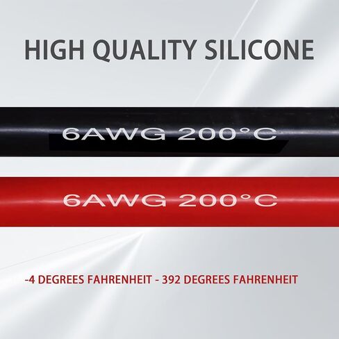 6 كابلات بطارية AWG 2 Gauge Pure Copper Battery Clables 2ft مع 6 * 5/16 Lugs Terminals Marine Grade Red and Black 2-Pack for Solar Solar ، Car ، RV ، Boats ، Truck (2 Feat-6 AWG) in Kuwait