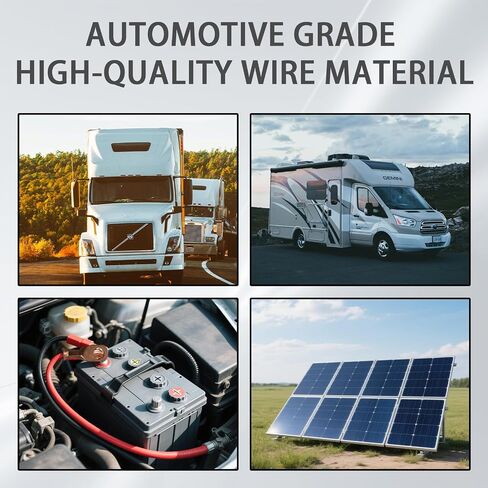6 كابلات بطارية AWG 2 Gauge Pure Copper Battery Clables 2ft مع 6 * 5/16 Lugs Terminals Marine Grade Red and Black 2-Pack for Solar Solar ، Car ، RV ، Boats ، Truck (2 Feat-6 AWG) in Kuwait
