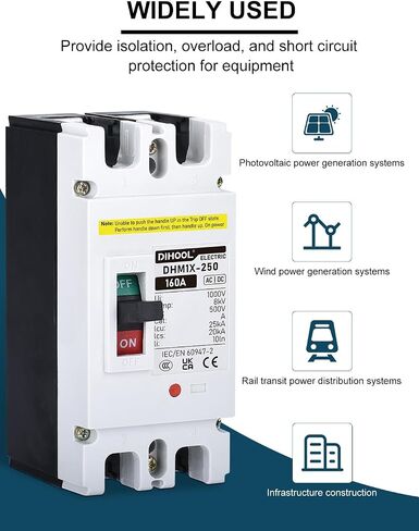 DIHOOL DC Main 125 Amp Circuit Breaker, 500V Battery Disconnect Switch, Master Switch for Boat Trolling Motor Marine ATV Trailer in Saudi Arabia