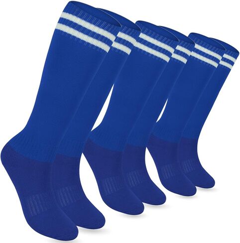 3 Pair Athletic Socks Youth Adult Non-Slip Classic Stripes Long Baseball Socks Men Football Sports in Kuwait