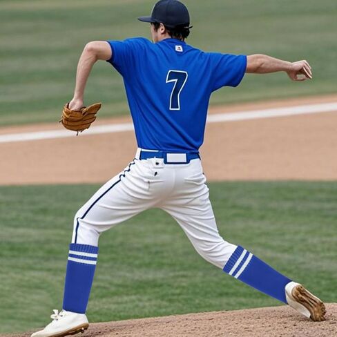 3 Pair Athletic Socks Youth Adult Non-Slip Classic Stripes Long Baseball Socks Men Football Sports in Kuwait