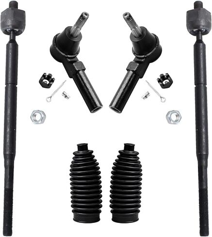 Detroit Axle - Front 6pc Tie Rods Kit for 05-07 Chevrolet Equinox Pontiac Torrent, 2 Boots 4 Tie Rod Ends 2005 2006 2007 Replacement in Saudi Arabia