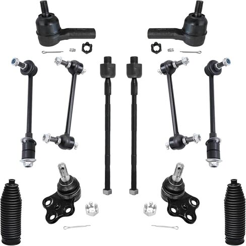 Detroit Axle - Front 12pc Suspension Kit for 1997-2003 Infiniti QX4, 1996-2004 Nissan Pathfinder, Tie Rods Lower Ball Joints Boots Front and Rear Sway Bars 1998 1999 2000 2001 2002 Replacement in Saudi Arabia