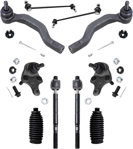 Detroit Axle - Front 10pc Suspension Kit for 2006-2018 Toyota RAV4, 4 Tie Rod Ends 2 Lower Ball Joints 2 Sway Bar Links 2 Boots Replacement 2007 2008 2009 2010 2011 2012 2013 2014 2015 2016 2017 in Saudi Arabia