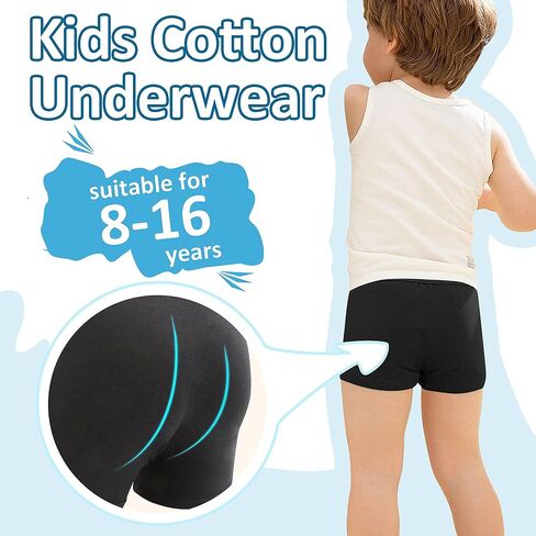 ملخصات Boys Boys Geyuwoz Boys Kids Cotton Cotton Stready Boxer ملخصات داخلية ، Multipacks ، 8-16 سنوات in Kuwait
