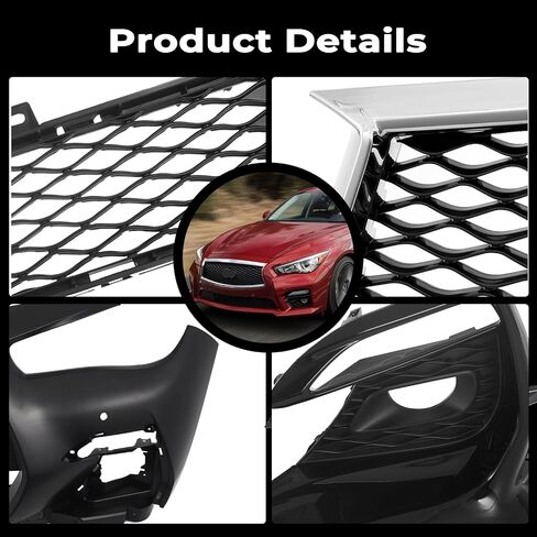 مجموعات المصد الأمامية Karpal متوافقة مع 2018-2024 Infiniti Q50 Sport w/Camera in Saudi Arabia