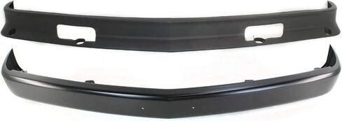مجموعة المصد من Garage-Pro لـ Chevrolet & GMC C1500 K1500 1988-1999 من الصلب الأسود المطلي بالواجهة مع ثقوب صب ث/توفير لوحة ترخيص للموديلات مع خطافات السحب محل # 15607509 GM1002168 15569430 in Saudi Arabia