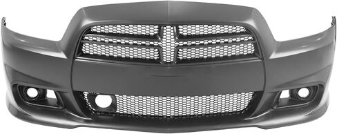 IKON MOTORSPORTS, Front Bumper Cover Compatible With 2011-2014 Dodge Charger, PP SRT8 Style Front Bumper Conversion Kit + Foglight Covers + Upper & Lower Grilles With ACC Adaptive Cruise Control in Saudi Arabia