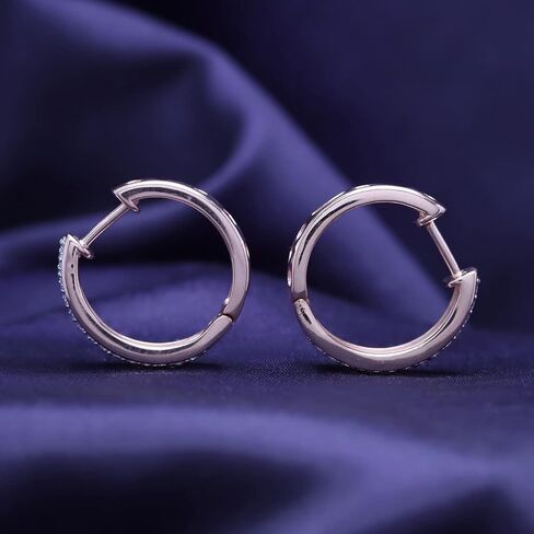 Savearth Diamonds 1 1/4 CTTW Round Cut Lab التي تم إنشاؤها Moissanite Diamond Row Triple Row Huggie Hoop أقراط في الذهب 14K على المجوهرات الفضية الاسترليني للنساء (VVS1 Clarity ، 1.25 CTTW) in Kuwait