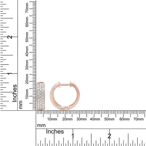 Savearth Diamonds 1 1/4 CTTW Round Cut Lab التي تم إنشاؤها Moissanite Diamond Row Triple Row Huggie Hoop أقراط في الذهب 14K على المجوهرات الفضية الاسترليني للنساء (VVS1 Clarity ، 1.25 CTTW) in Kuwait