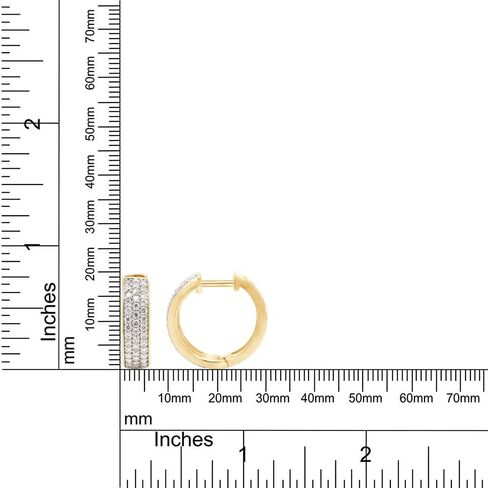 Savearth Diamonds 1 1/4 CTTW Round Cut Lab التي تم إنشاؤها Moissanite Diamond Row Triple Row Huggie Hoop أقراط في الذهب 14K على المجوهرات الفضية الاسترليني للنساء (VVS1 Clarity ، 1.25 CTTW) in Kuwait