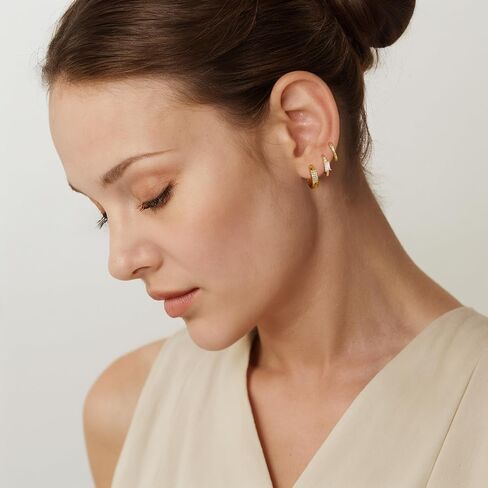 GEORGE · SMITH Gold Hoop Earrings for Women, Stackable Earrings Multiple Piercing Earring Sets, Star and Butterfly Dangle Earrings Jewelry in Kuwait