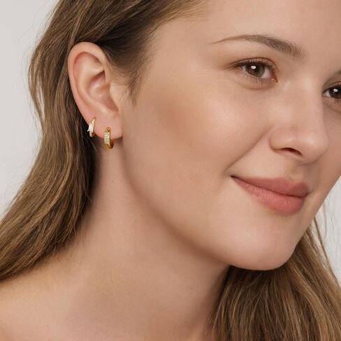 GEORGE · SMITH Gold Hoop Earrings for Women, Stackable Earrings Multiple Piercing Earring Sets, Star and Butterfly Dangle Earrings Jewelry in Kuwait