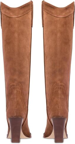 Women's Cowboy Boots Knee High Western Cowgirl Boots Chunky Heel Pull On Retro Vintage Classic Tall Boots in Kuwait