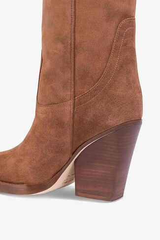 Women's Cowboy Boots Knee High Western Cowgirl Boots Chunky Heel Pull On Retro Vintage Classic Tall Boots in Kuwait