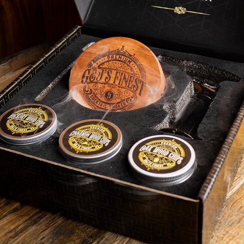 Whiskey Smoker Kit | Cocktail Smoker Kit with Torch, Scorch Shield, Lid, 6 Wood Chips for Smoked Old Fashioned| Bourbon Smoker (Black Box & Glasses) in Saudi Arabia
