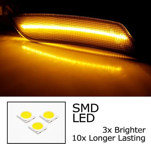 Ijdmtoy Lens Amber LED LED Marker Marker Kit متوافق مع Cadillac 2019-Up XT4 XT6 ، مدعوم من 27-SMD LED ، استبدل مصابيح الجوانب الأمامية OEM 2-LED AMBER in Kuwait