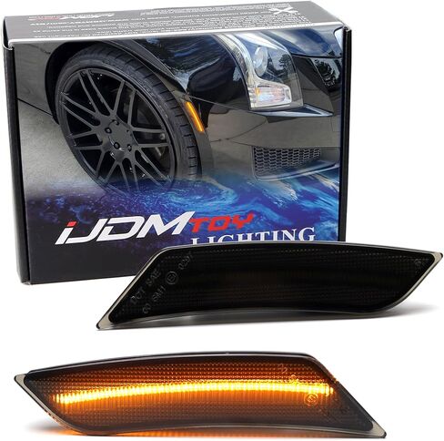 Ijdmtoy Lens Amber LED LED Marker Marker Kit متوافق مع Cadillac 2019-Up XT4 XT6 ، مدعوم من 27-SMD LED ، استبدل مصابيح الجوانب الأمامية OEM 2-LED AMBER in Kuwait