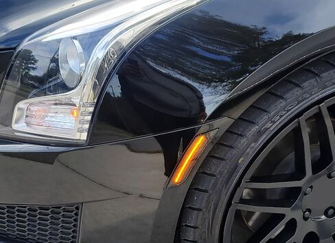 Ijdmtoy Lens Amber LED LED Marker Marker Kit متوافق مع Cadillac 2019-Up XT4 XT6 ، مدعوم من 27-SMD LED ، استبدل مصابيح الجوانب الأمامية OEM 2-LED AMBER in Kuwait