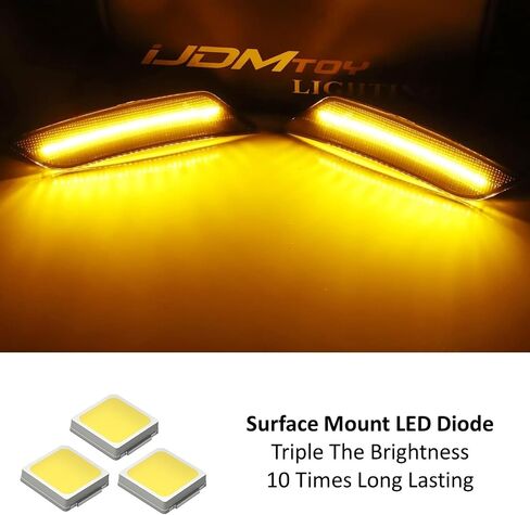 Ijdmtoy Lens Amber LED LED Marker Marker Kit متوافق مع Cadillac 2019-Up XT4 XT6 ، مدعوم من 27-SMD LED ، استبدل مصابيح الجوانب الأمامية OEM 2-LED AMBER in Saudi Arabia