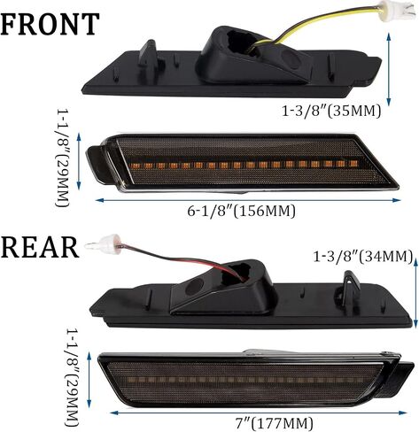 HECASA LED MARKER MARKER LIGHT متوافق مع 2010-2015 CHEVY CHEVROLET CAMARO المصد الخلفي المصد الخلفي مصابيح العلامات الجانبية الكاملة in Saudi Arabia