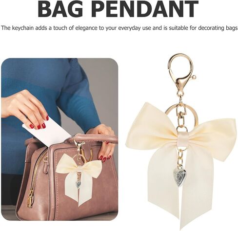 Bow Keychain Ribbon Keychain Charm Bowknot Keyring Bowknot Keychains Bow Bag Charm Decorative Purse Charms for Women in Saudi Arabia