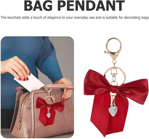 Bow Keychain Ribbon Keychain Charm Bowknot Keyring Bowknot Keychains Bow Bag Charm Decorative Purse Charms for Women in Saudi Arabia