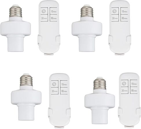 Remote Control Light Socket,Wireless Light Switch Kit with Timer,E26 E27 Bulb Lamp Holder with Remote Control,No Wiring Wall Mounted Controller Switch for Attic,Garage,Stairwell(2 Pack) in Saudi Arabia